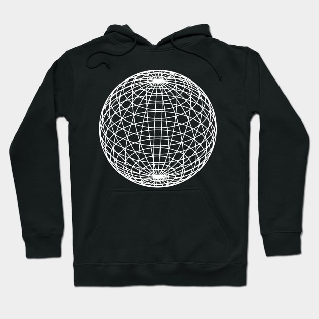 Wireframe sphere [black] Hoodie by edgeblend